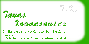 tamas kovacsovics business card